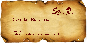Szente Rozanna névjegykártya